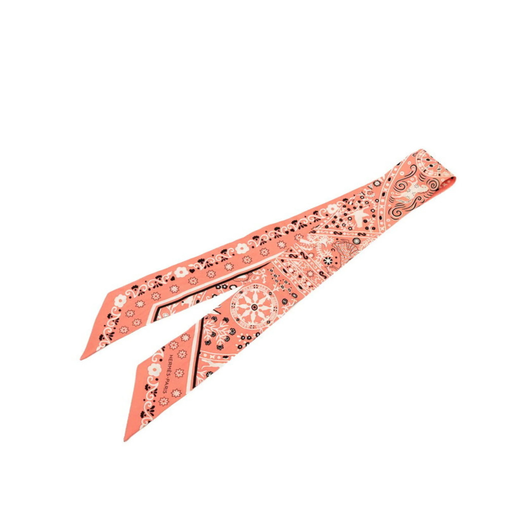 Hermes Twilly Peuple du Vent (People of the Wind) Scarf Muffler Pink Multicol...